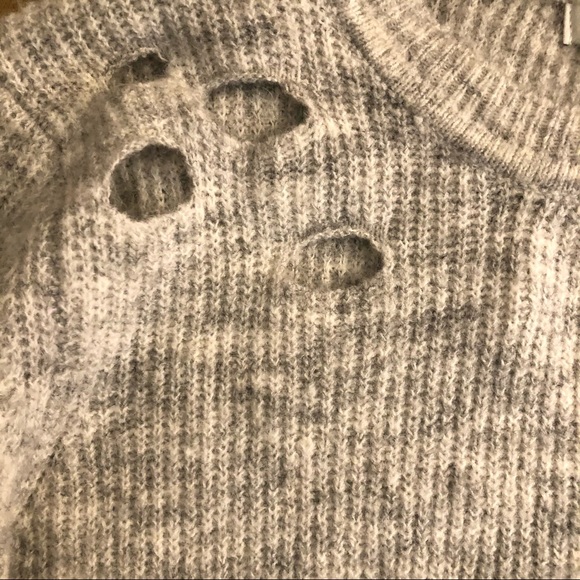 Distressed Grey Knit Sweater - Picture 5 of 5